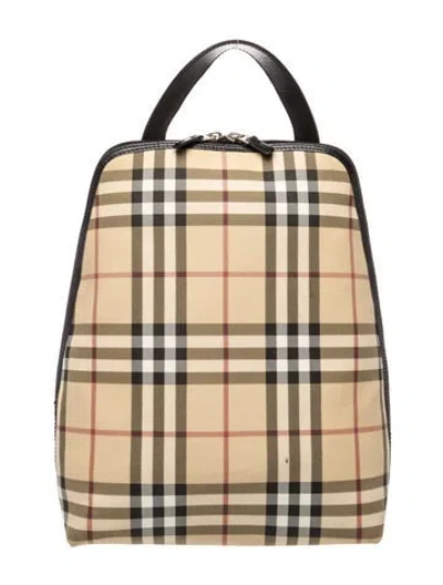 Pre-owned Burberry Nova Check Backpack In Neutral