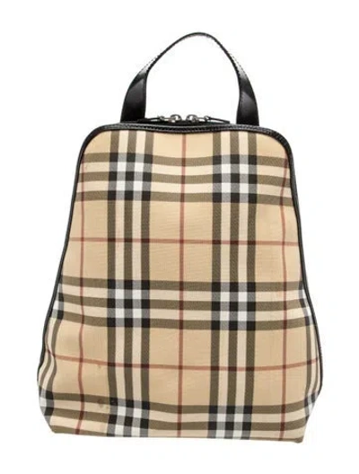 Pre-owned Burberry Nova Check Backpack In Neutral