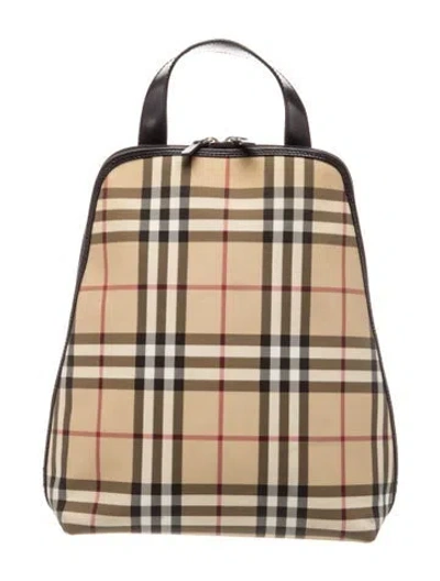 Pre-owned Burberry Nova Check Backpack In Neutral
