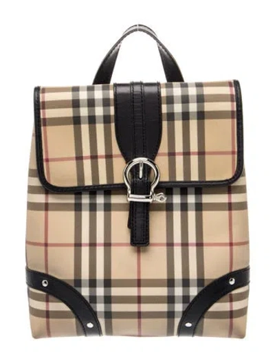 Pre-owned Burberry Nova Check Backpack In Neutral