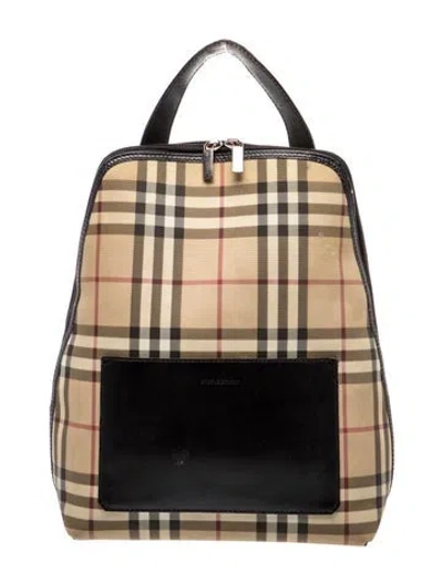 Pre-owned Burberry Nova Check Backpack In Neutrals