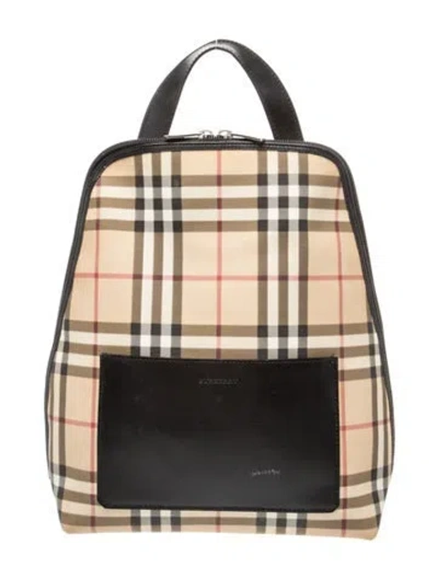 Pre-owned Burberry Nova Check Backpack In Neutrals
