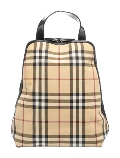 Pre-owned Burberry Nova Check Backpack In Neutrals