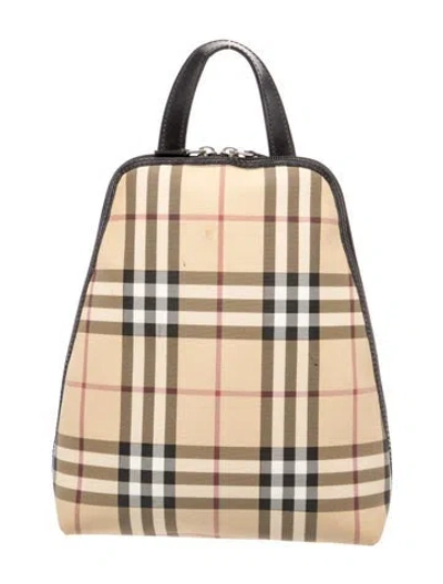 Pre-owned Burberry Nova Check Backpack In Neutrals