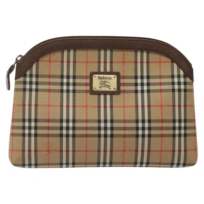 Pre-owned Burberry Nova Check Beige Canvas Clutch Bag ()