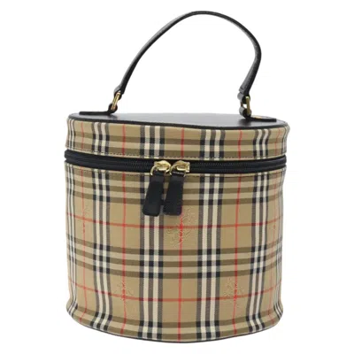 Pre-owned Burberry Nova Check Beige Canvas Clutch Bag ()