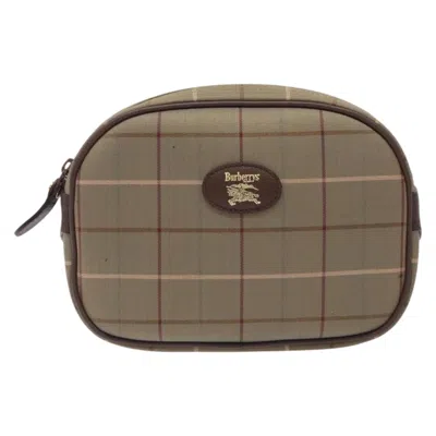 Pre-owned Burberry Nova Check Beige Canvas Clutch Bag ()