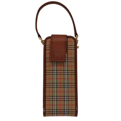Pre-owned Burberry Nova Check Beige Canvas Clutch Bag ()