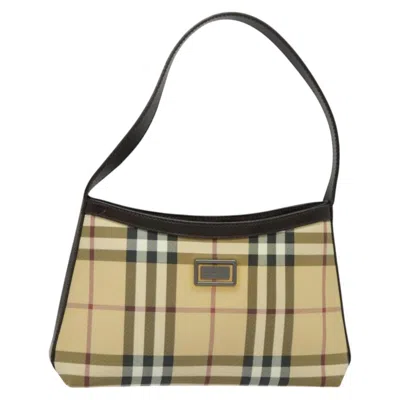 Pre-owned Burberry Nova Check Beige Canvas Clutch Bag () In Sand
