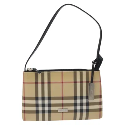 Pre-owned Burberry Nova Check Beige Canvas Clutch Bag () In Sand