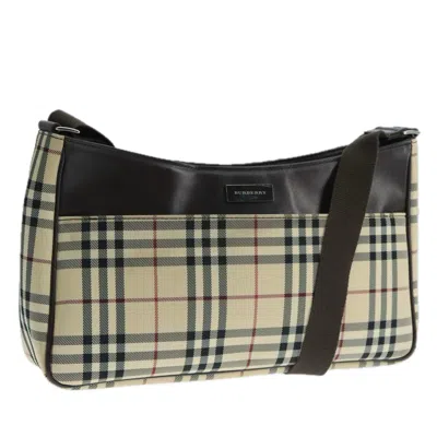Pre-owned Burberry Nova Check Beige Canvas Shoulder Bag ()