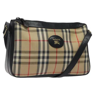Pre-owned Burberry Nova Check Beige Canvas Shoulder Bag ()