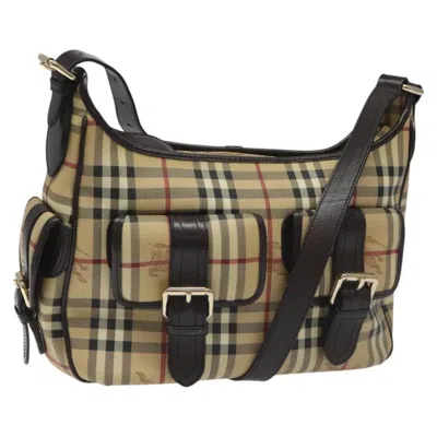 Pre-owned Burberry Nova Check Beige Canvas Shoulder Bag ()