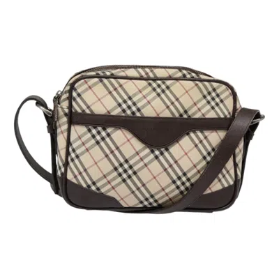 Pre-owned Burberry Nova Check Beige Canvas Shoulder Bag ()
