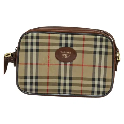 Pre-owned Burberry Nova Check Beige Canvas Shoulder Bag ()