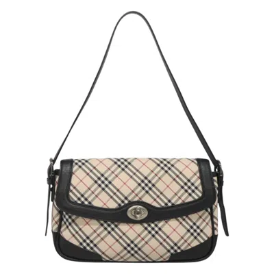 Pre-owned Burberry Nova Check Beige Canvas Shoulder Bag ()