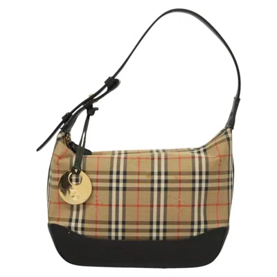Pre-owned Burberry Nova Check Beige Canvas Shoulder Bag ()