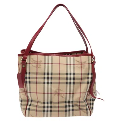 Pre-owned Burberry Nova Check Beige Canvas Shoulder Bag ()