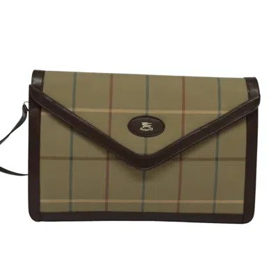 Pre-owned Burberry Nova Check Beige Canvas Shoulder Bag ()