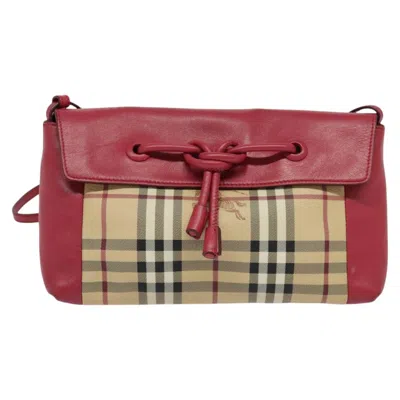 Pre-owned Burberry Nova Check Beige Canvas Shoulder Bag ()