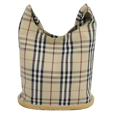 Pre-owned Burberry Nova Check Beige Canvas Shoulder Bag ()