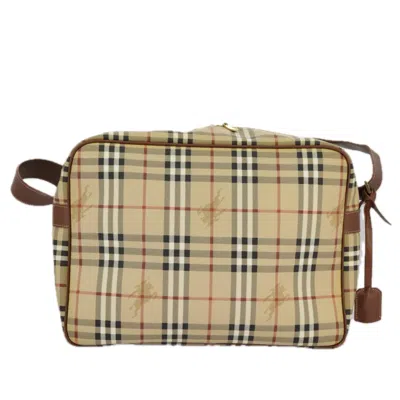 Pre-owned Burberry Nova Check Beige Canvas Shoulder Bag ()