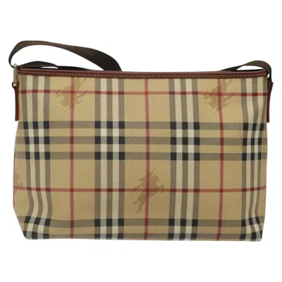 Pre-owned Burberry Nova Check Beige Canvas Shoulder Bag ()