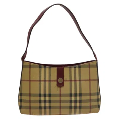 Pre-owned Burberry Nova Check Beige Canvas Shoulder Bag ()