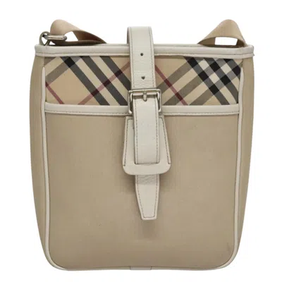 Pre-owned Burberry Nova Check Beige Canvas Shoulder Bag ()