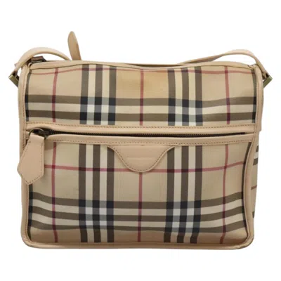 Pre-owned Burberry Nova Check Beige Canvas Shoulder Bag ()