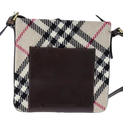 Pre-owned Burberry Nova Check Beige Canvas Shoulder Bag ()