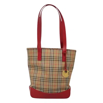 Pre-owned Burberry Nova Check Beige Canvas Shoulder Bag ()
