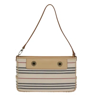 Pre-owned Burberry Nova Check Beige Canvas Shoulder Bag ()