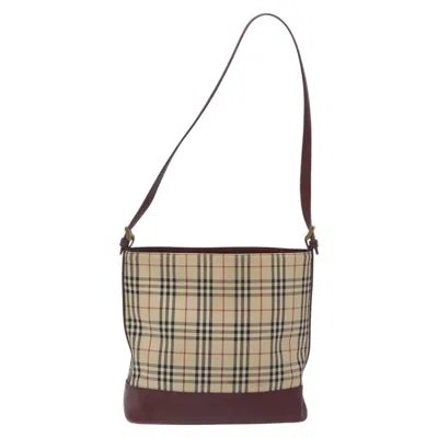 Pre-owned Burberry Nova Check Beige Canvas Shoulder Bag ()