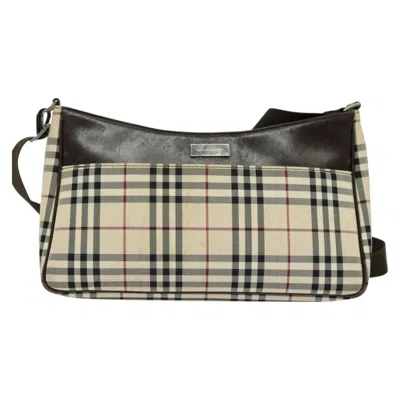 Pre-owned Burberry Nova Check Beige Canvas Shoulder Bag ()