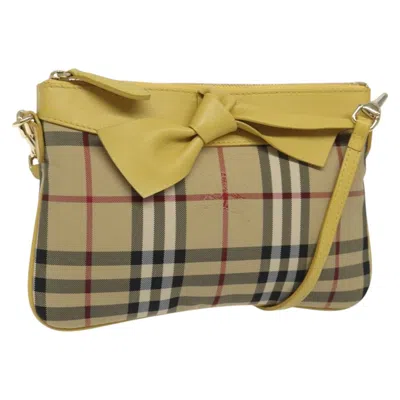 Pre-owned Burberry Nova Check Beige Canvas Shoulder Bag ()