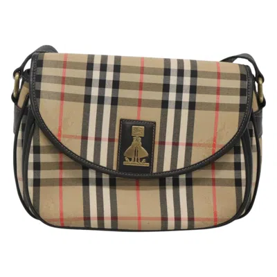 Pre-owned Burberry Nova Check Beige Canvas Shoulder Bag ()