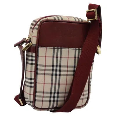 Pre-owned Burberry Nova Check Beige Canvas Shoulder Bag ()
