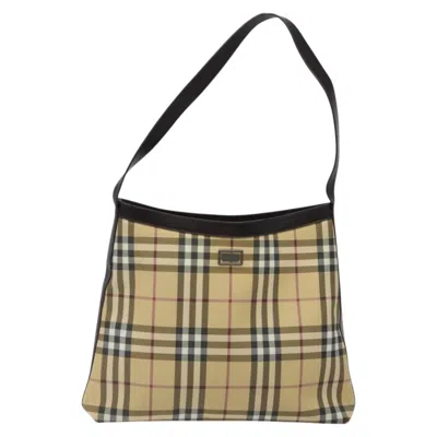 Pre-owned Burberry Nova Check Beige Canvas Shoulder Bag ()