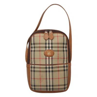 Pre-owned Burberry Nova Check Beige Canvas Shoulder Bag ()