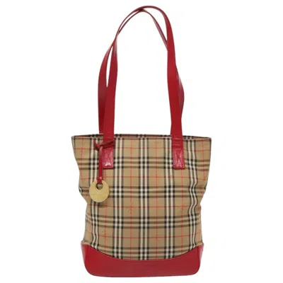 Pre-owned Burberry Nova Check Beige Canvas Shoulder Bag ()
