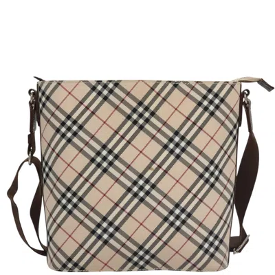 Pre-owned Burberry Nova Check Beige Canvas Shoulder Bag ()