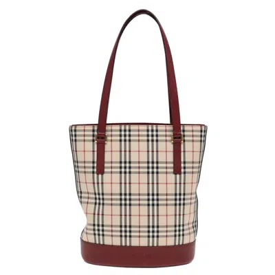 Pre-owned Burberry Nova Check Beige Canvas Shoulder Bag ()