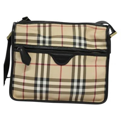 Pre-owned Burberry Nova Check Beige Canvas Shoulder Bag ()