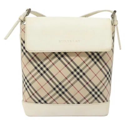 Pre-owned Burberry Nova Check Beige Canvas Shoulder Bag ()