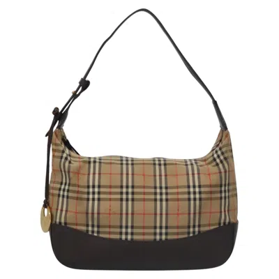 Pre-owned Burberry Nova Check Beige Canvas Shoulder Bag ()
