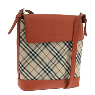Pre-owned Burberry Nova Check Beige Canvas Shoulder Bag ()