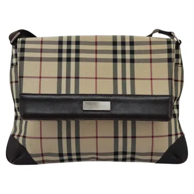 Pre-owned Burberry Nova Check Beige Canvas Shoulder Bag ()