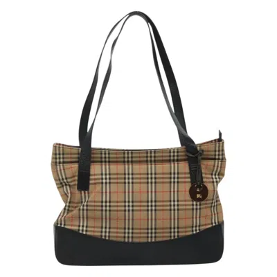 Pre-owned Burberry Nova Check Beige Canvas Tote Bag ()