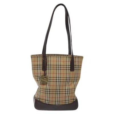 Pre-owned Burberry Nova Check Beige Canvas Tote Bag ()